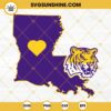 LSU Tigers Louisian Map SVG, LSU Tigers Logo SVG PNG DXF EPS Cricut