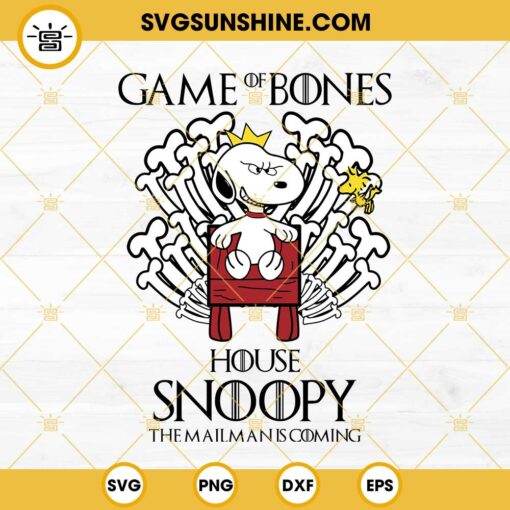 Game Of Bones Snoopy SVG, Peanuts SVG PNG DXF EPS Cricut