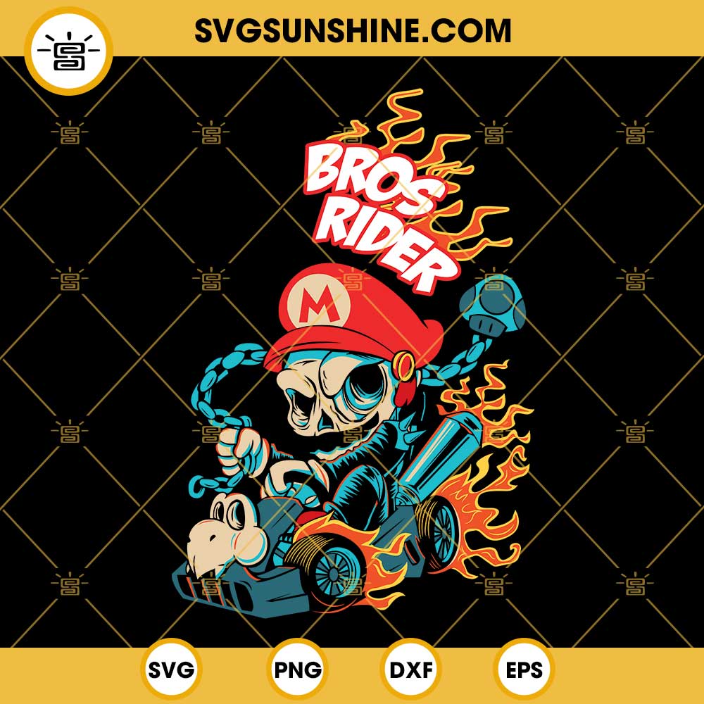 Super Mario Ghost Rider SVG, Super Mario Bros SVG PNG DXF EPS Cricut