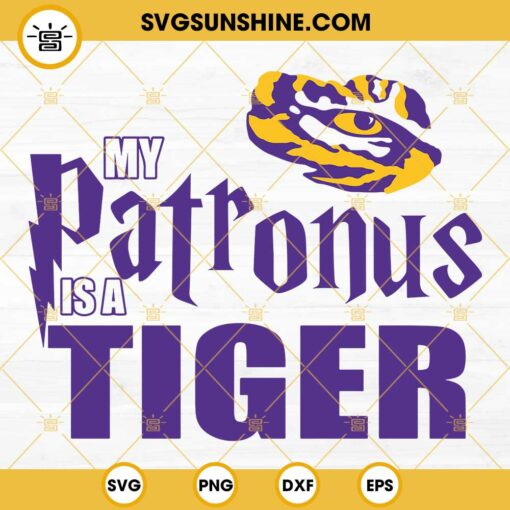My Patronus LSU Tigers SVG, LSU Tigers Logo SVG PNG DXF EPS Cricut