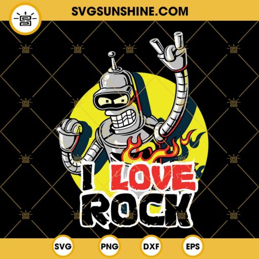 Bender Love Rock SVG, Futurama SVG PNG DXF EPS Cricut