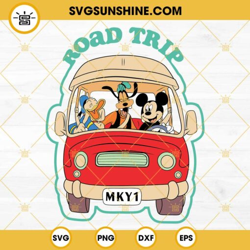 Mickey And Friends Road Trip SVG, Donal Duck SVG PNG DXF EPS Cricut
