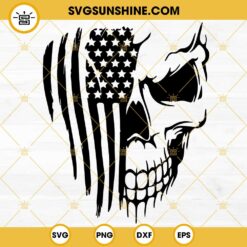 American Flag Skull SVG, USA Flag SVG, Patriotic Skull SVG PNG DXF EPS Digital Download