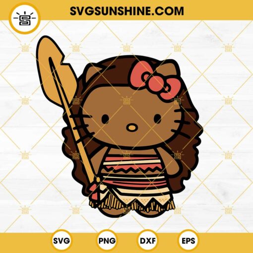 Hello Kitty Moana SVG, Kitty Disney Princess SVG PNG DXF EPS Cricut