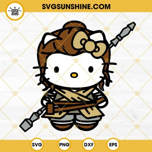 Hello Kitty Rey SVG, Kitty Star Wars SVG PNG DXF EPS Cricut