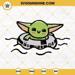 Baby Yoda Swimming SVG, Star Wars The Mandalorian SVG PNG DXF EPS Cricut