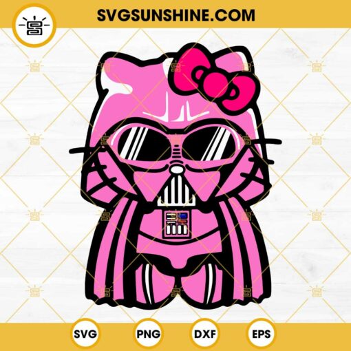 Hello Kitty Darth Vader SVG, Kitty Star Wars SVG PNG DXF EPS Cricut