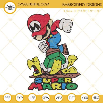 Super Mario With Koopa Troopa Embroidery Designs, Super Mario Bros ...