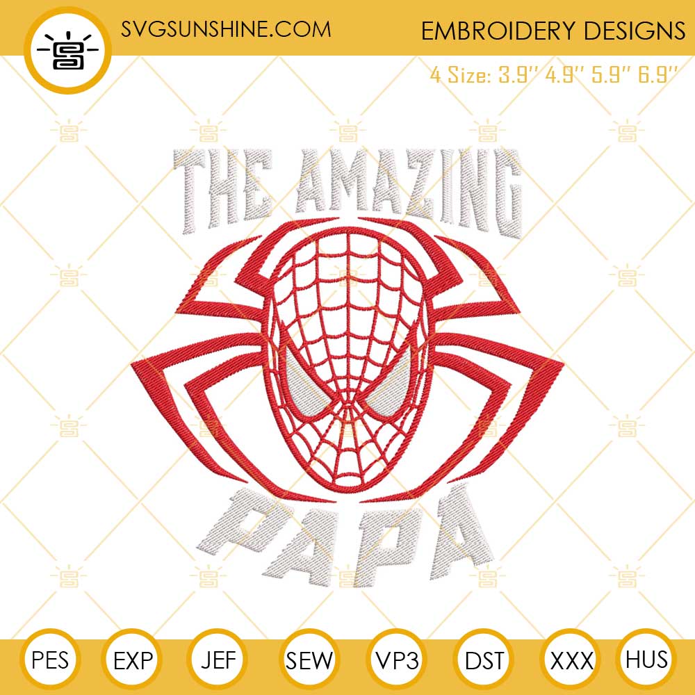 The Amazing Papa Spider Man Embroidery Designs, Super Hero Dad Embroidery Files