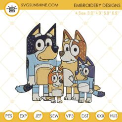 Bluey Family Machine Embroidery Designs