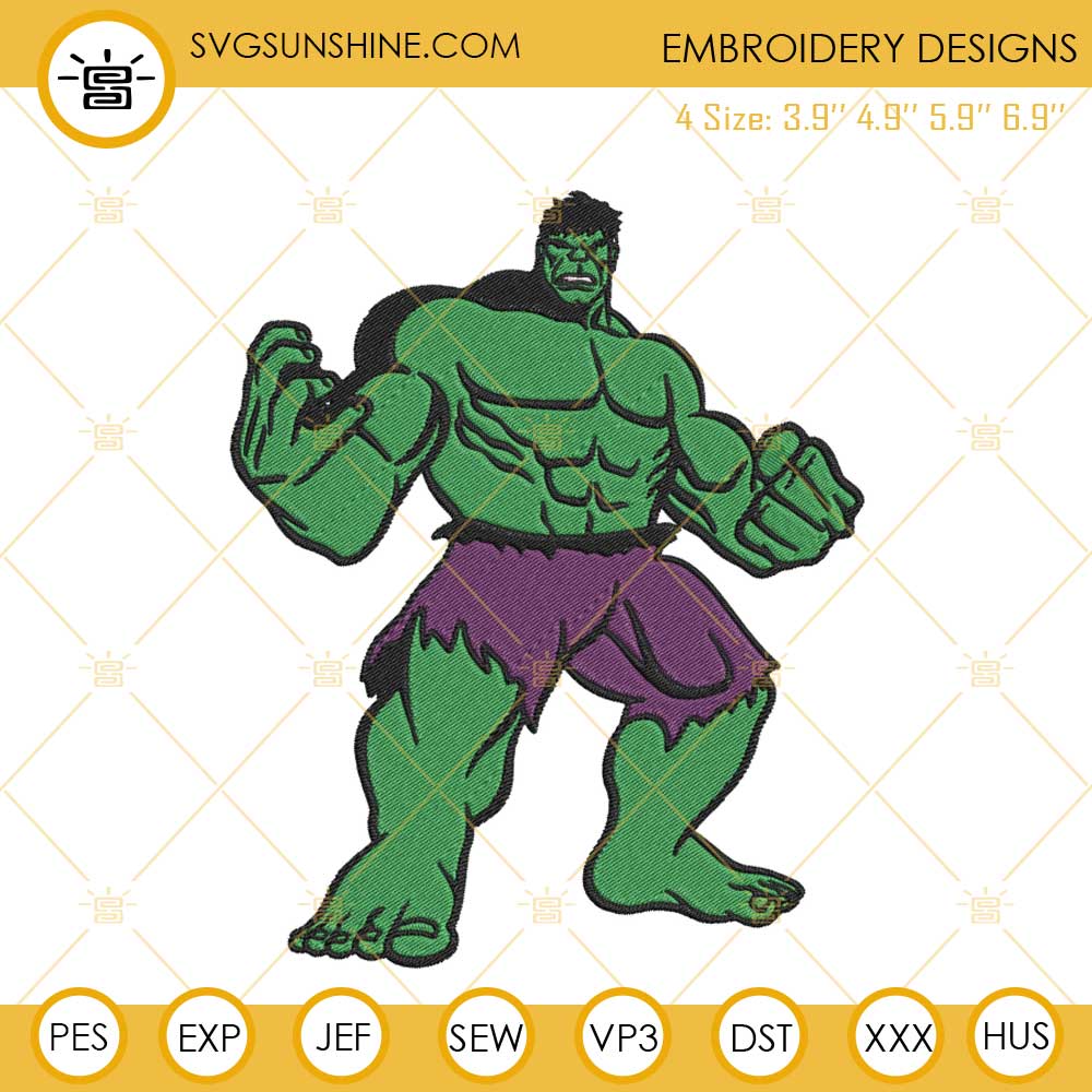 Hulk Machine Embroidery Designs, Marvel Super Hero Embroidery Files