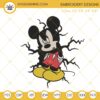 Mickey Cracked Wall Embroidery Designs, Disney Mouse Embroidery Files