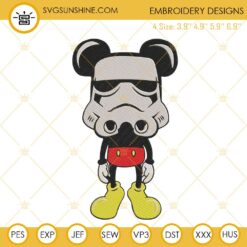 Mickey Stormtrooper Embroidery Designs, Funny Disney Star Wars Embroidery Files