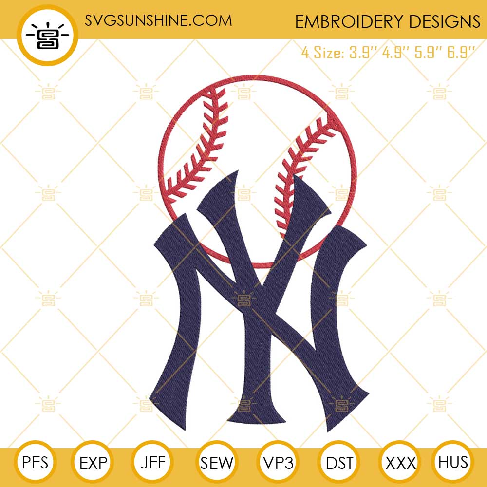 New York Yankees Baseball Embroidery Designs, MLB Team Embroidery Files