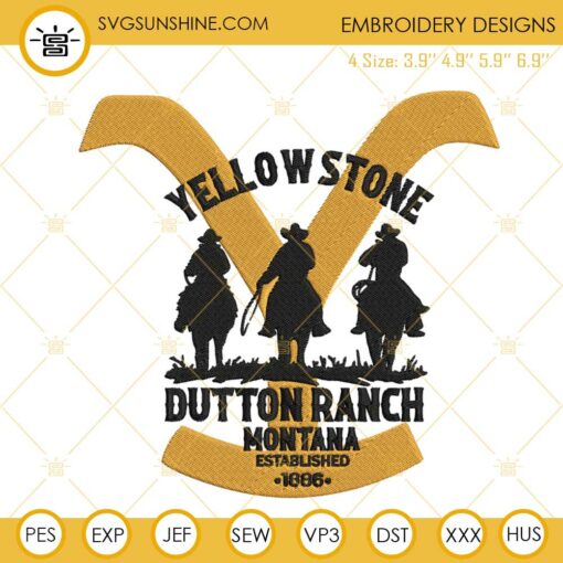 Yellowstone Dutton Ranch Montana Machine Embroidery Design Files