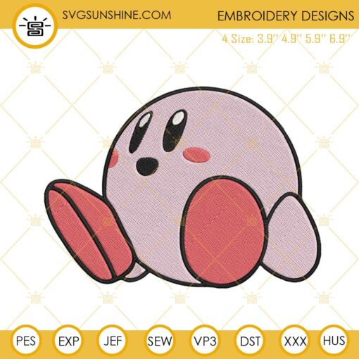 Kirby Embroidery Files, Nintendo Game Character Embroidery Designs