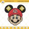Mario Mickey Ears Embroidery Files, Disney Mouse Super Mario Bros Embroidery Designs