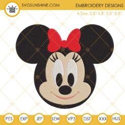 Baby Minnie Face Embroidery Designs, Disney Mouse Girl Cartoon Embroidery Files