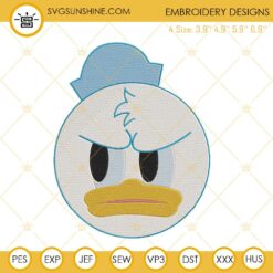 Donald Duck Face Embroidery Designs, Disney Character Embroidery Files