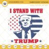 I Stand With Trump Heart Flag Machine Embroidery Designs, Donald Trump 2024 Embroidery Files