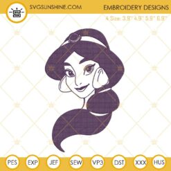 Jasmine Princess Embroidery Designs, Disney Aladdin Embroidery Files
