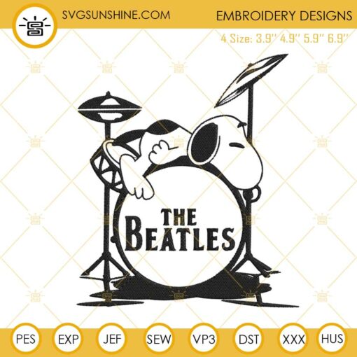 Snoopy The Beatles Machine Embroidery Designs