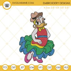 Daisy Duck Cinco De Mayo Embroidery Design, Disney Mexican Fiesta Machine Embroidery File