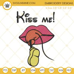 Kiss Me Mickey Mouse Embroidery Design, Funny Machine Embroidery File