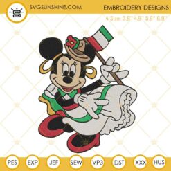 Minnie Mouse Cinco De Mayo Embroidery Design, Happy Cinco De Mayo Machine Embroidery File