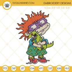 Chuckie Finster With Reptar Embroidery Design, Rugrats Embroidery File