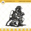 Firefighter Embroidery Design, Firefighting Embroidery Files