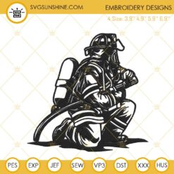 Firefighter Embroidery Design, Firefighting Embroidery Files
