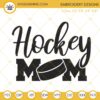 Hockey Mom Embroidery Design, Sports Mom Embroidery Files