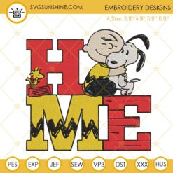 Snoopy Home Embroidery Design, Snoopy Charlie Brown Hug Embroidery Files