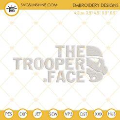 The Trooper Face Embroidery Design, Star Wars North Face Embroidery Files
