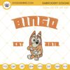 Bingo Est 2018 Embroidery Files, Bluey Sister Embroidery Designs