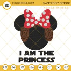 I Am The Princess Jedi Minnie Head Embroidery Files, Star Wars Family Machine Embroidery Designs
