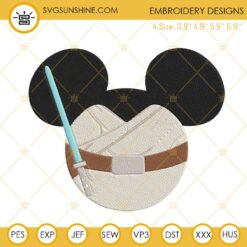 Luke Skywalker Mickey Mouse Embroidery Files, Star Wars Disney Machine Embroidery Designs