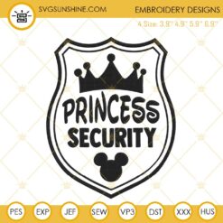 Princess Security Disney Embroidery Files, Family Vacation Embroidery Designs