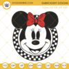 Checkered Minnie Mouse Machine Embroidery Designs, Disney Retro Embroidery Files