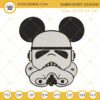Stormtrooper Mickey Ears Embroidery Designs, Disney Star Wars Embroidery Files