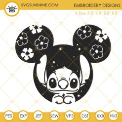 Stitch Mickey Ears Embroidery Design, Lilo And Stitch Embroidery File
