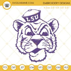 LSU Tigers Basketball Mascot Embroidery Designs Digital File