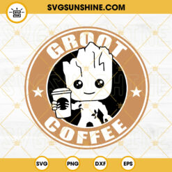Groot Coffee SVG, Baby Groot Starbucks Logo SVG, Guardians Of Galaxy Coffee SVG PNG DXF EPS Cricut