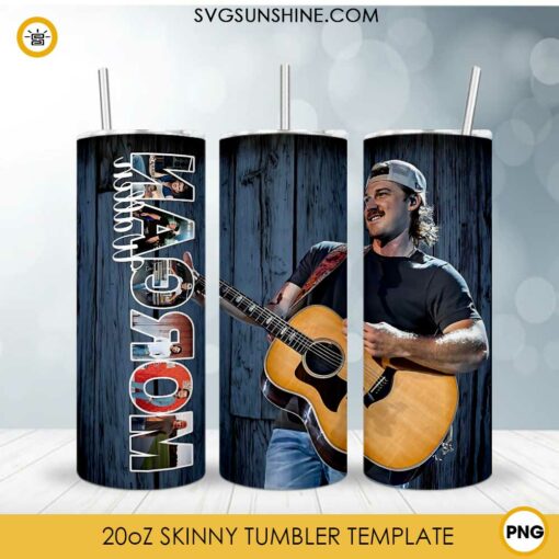 Morgan Wallen 20oz Skinny Tumbler Wrap PNG, Country Music Tumbler Template PNG Design