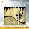 Saints Logo 20oz Skinny Tumbler Wrap Dripping PNG, New Orleans Saints Tumbler Template PNG Design