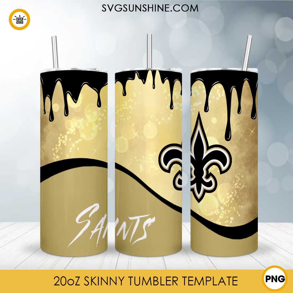 New Orleans Saints Tumbler Wrap, 20oz Skinny Tumbler Straight Taper, NFL  Tumbler Wrap Png, New Orleans Saints Wrap Png