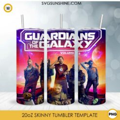 Guardians Of The Galaxy Vol 3 20oz Skinny Tumbler Wrap PNG, Marvel Movies Tumbler Template PNG Design