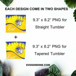 Rams Logo 20oz Skinny Tumbler Wrap Dripping PNG, Los Angeles Rams Tumbler Template PNG Design