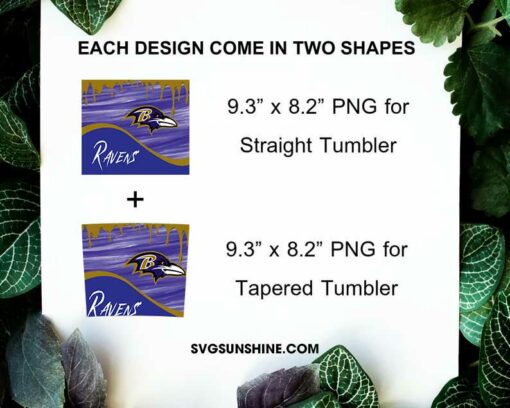 Ravens Logo 20oz Skinny Tumbler Wrap Dripping PNG, Baltimore Ravens Tumbler Template PNG Design